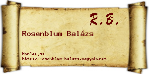 Rosenblum Balázs névjegykártya
